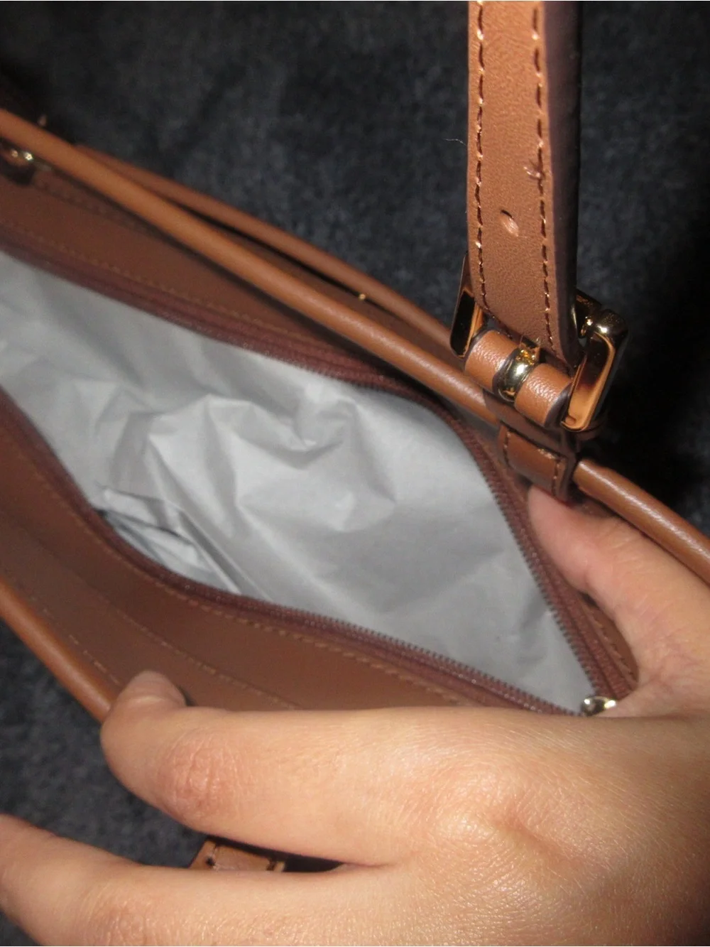 Michael Kors Cognac Pebbled Leather Tote